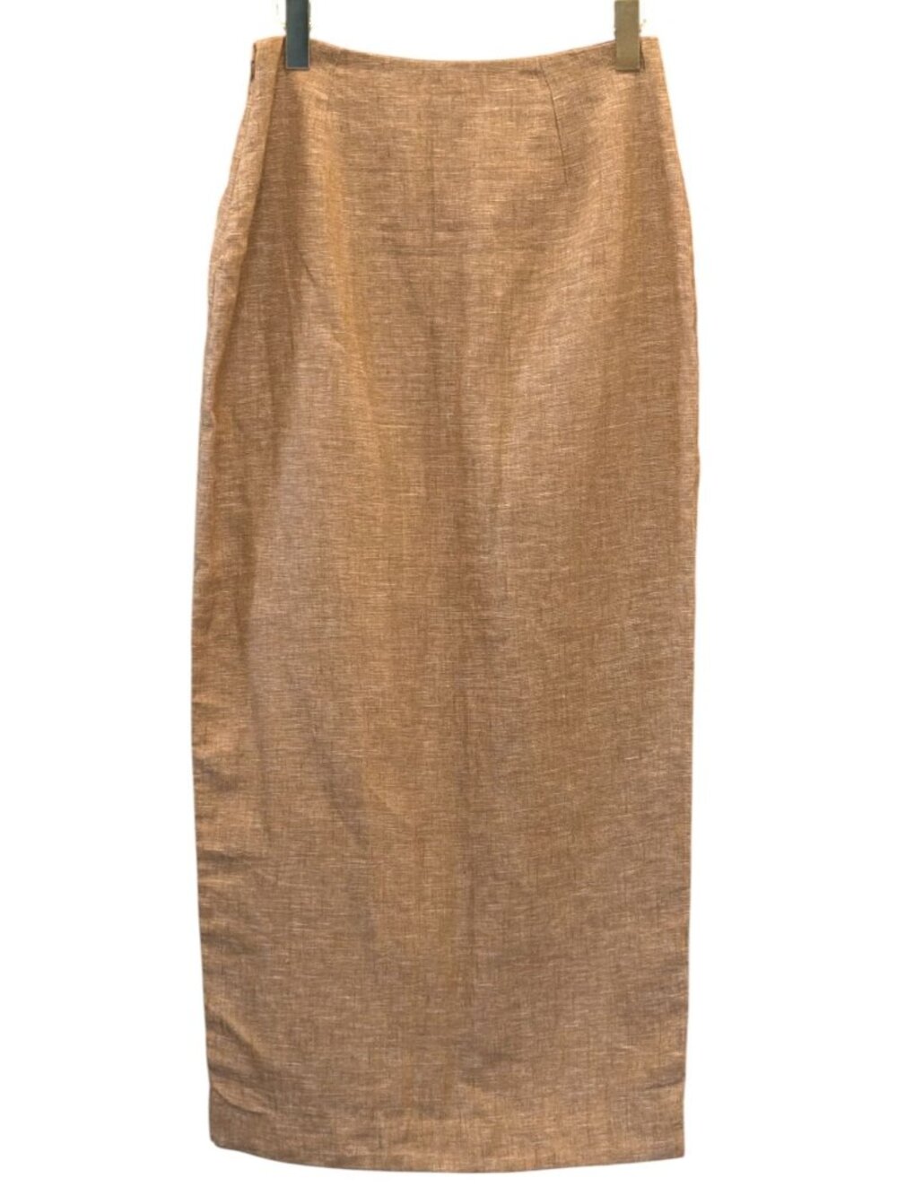 Posse Nancy Linen Pencil Maxi Skirt Walnut Medium M - Picture 3 of 12